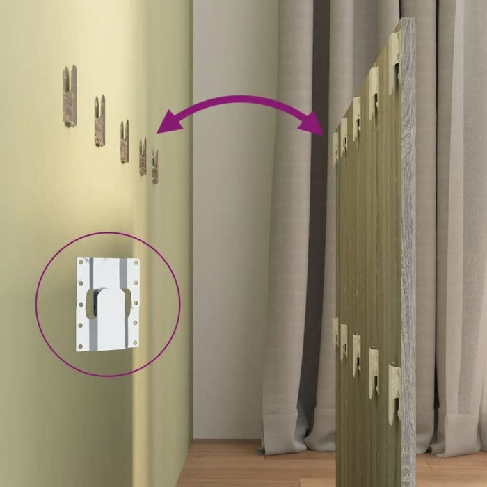 Testiera Letto con Comodini in Legno Multistrato Grigio Sonoma 3115690