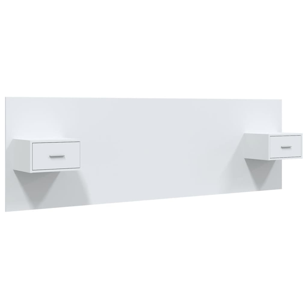 Testiera per Letto con Comodini-Testiera con Contenitore in Legno Multistrato Bianco 524852