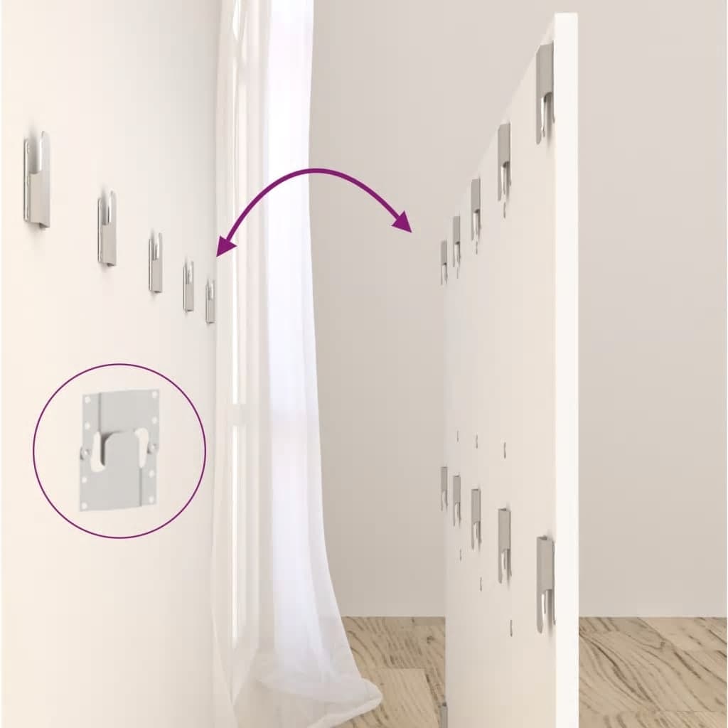Testiera per Letto con Comodini-Testiera con Contenitore in Legno Multistrato Bianco 524852
