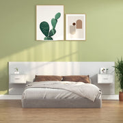 Testiera per Letto con Comodini-Testiera con Contenitore in Legno Multistrato Bianco 524852