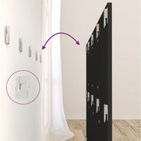 Testiera per Letto con Comodini in Legno Multistrato Nero 3115701