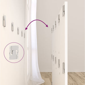 Testiera per Letto con Comodini in Legno Multistrato Bianco 3115708