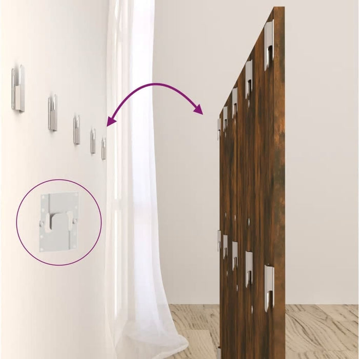 Testiera Letto con Comodini in Legno Multistrato Rovere Fumo cod mxl 70717