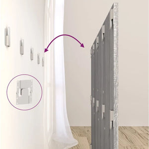 Testiera Letto con Comodini-Testiera con Contenitore in Legno Multistrato Grigio Sonoma 812394