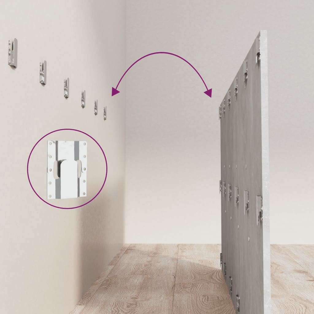 Testiera Letto con Comodini in Legno Multistrato Grigio Cemento cod mxl 52767