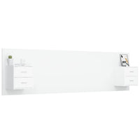 Testiera per Letto con Armadietti in Legno Multistrato Bianco