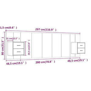 Testiera per Letto-Testata-Testiera Decorativa con Armadietti in Legno Multistrato Bianco 856436