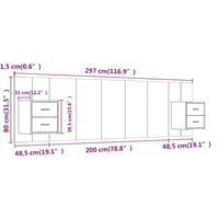 Testiera per Letto con Armadietti in Legno Multistrato Bianco