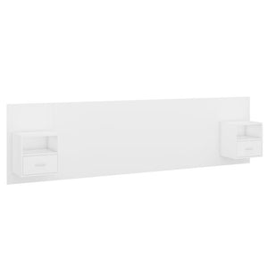 Testiera per Letto con Armadietti in Legno Multistrato Bianco 3115740