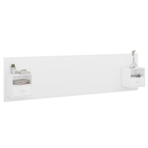Testiera per Letto con Armadietti in Legno Multistrato Bianco 3115740