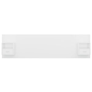 Testiera per Letto con Armadietti in Legno Multistrato Bianco 3115740