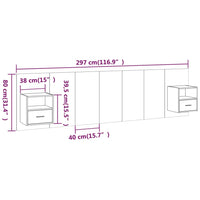 Testiera per Letto con Armadietti in Legno Multistrato Bianco 3115740