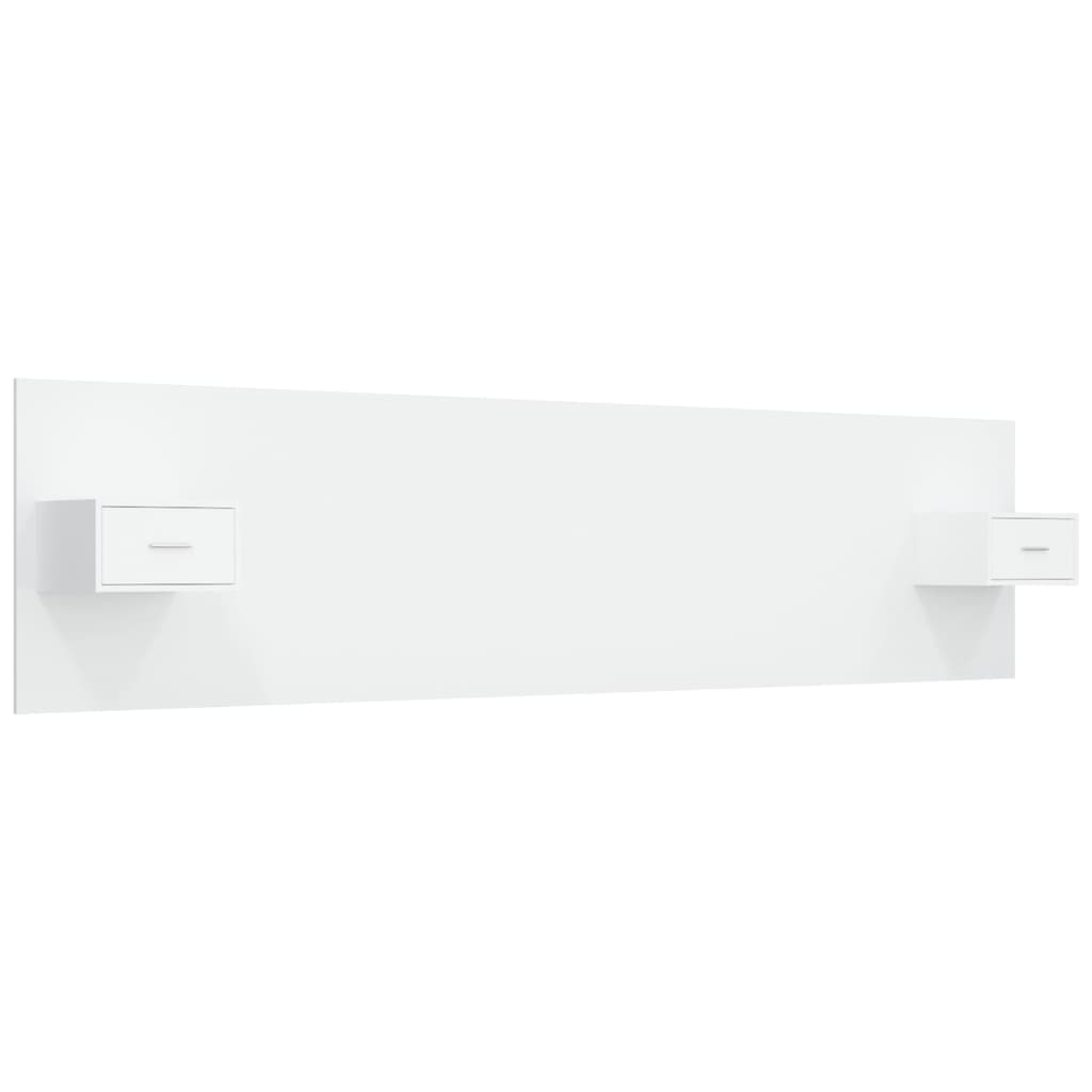 Testiera per Letto con Comodini in Legno Multistrato Bianco 3115748