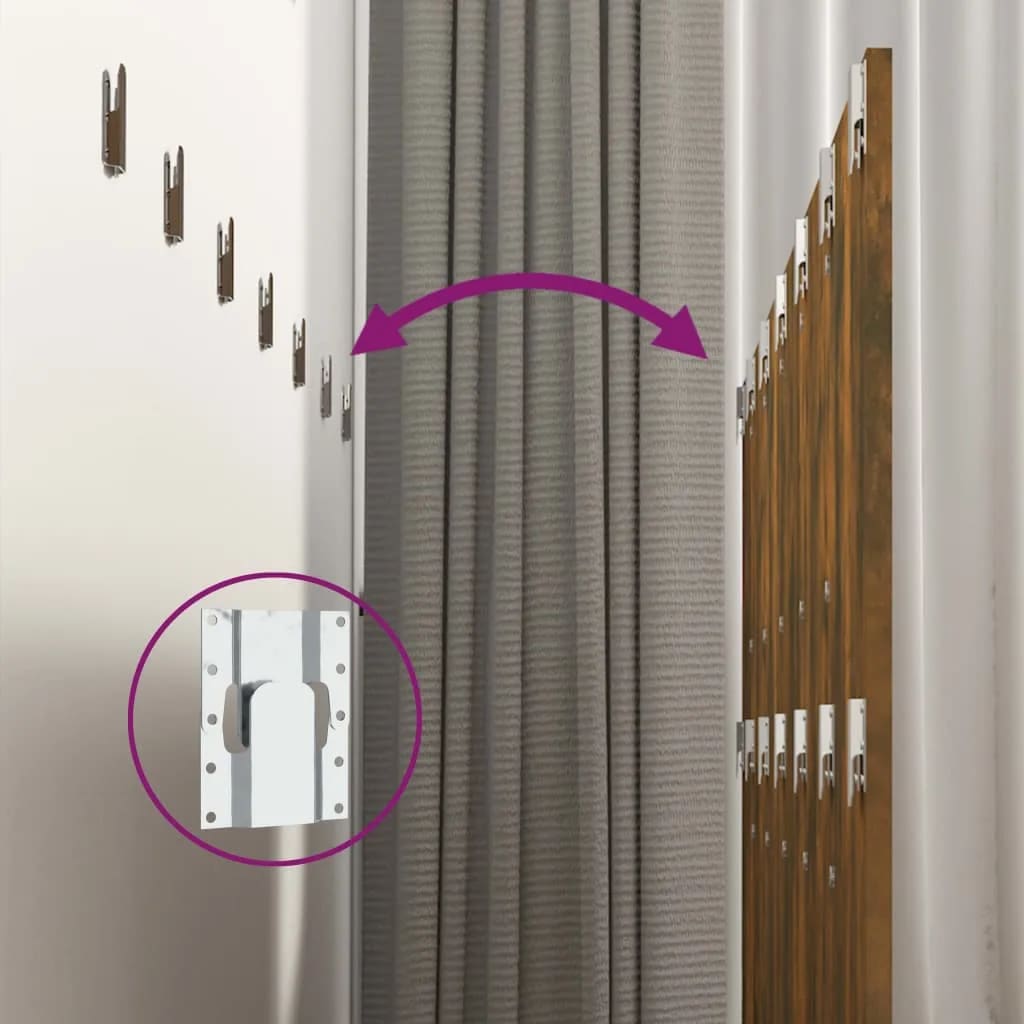 Testiera Letto con Comodini in Legno Multistrato Rovere Fumo 3115753