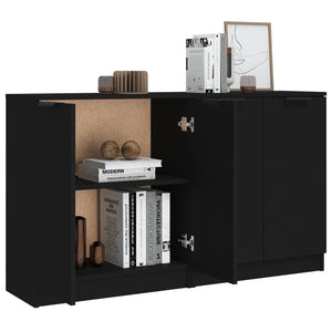 Credenze 2 pz Nere 60x30x70 cm in Legno Multistrato cod mxl 7257