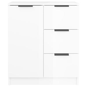 Credenze 2 pz Bianco Lucido 60x30x70 cm in Legno Multistrato 3115792