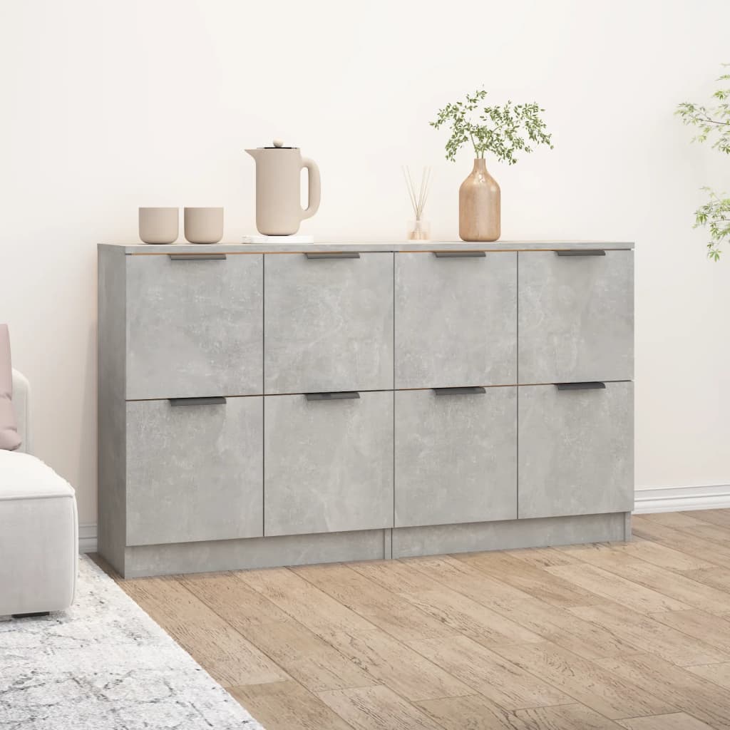Credenze 2 pz Grigio Cemento 60x30x70 cm in Legno Multistrato 3115807