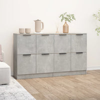 Credenze 2 pz Grigio Cemento 60x30x70 cm in Legno Multistrato 3115807