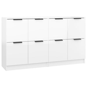 Credenze 2 pz Bianco Lucido 60x30x70 cm in Legno Multistrato 3115808