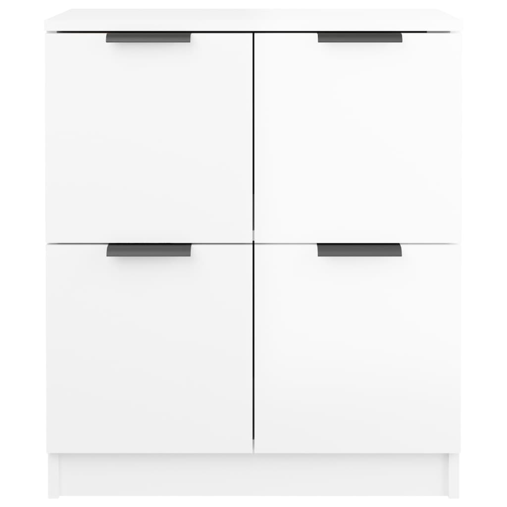 Credenze 2 pz Bianco Lucido 60x30x70 cm in Legno Multistrato 3115808