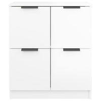 Credenze 2 pz Bianco Lucido 60x30x70 cm in Legno Multistrato 3115808