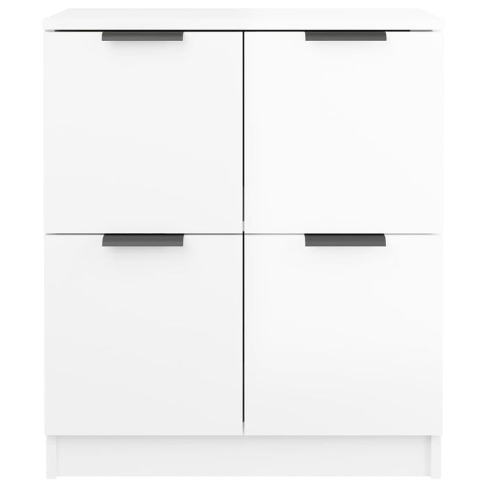 Credenze 2 pz Bianco Lucido 60x30x70 cm in Legno Multistrato 3115808