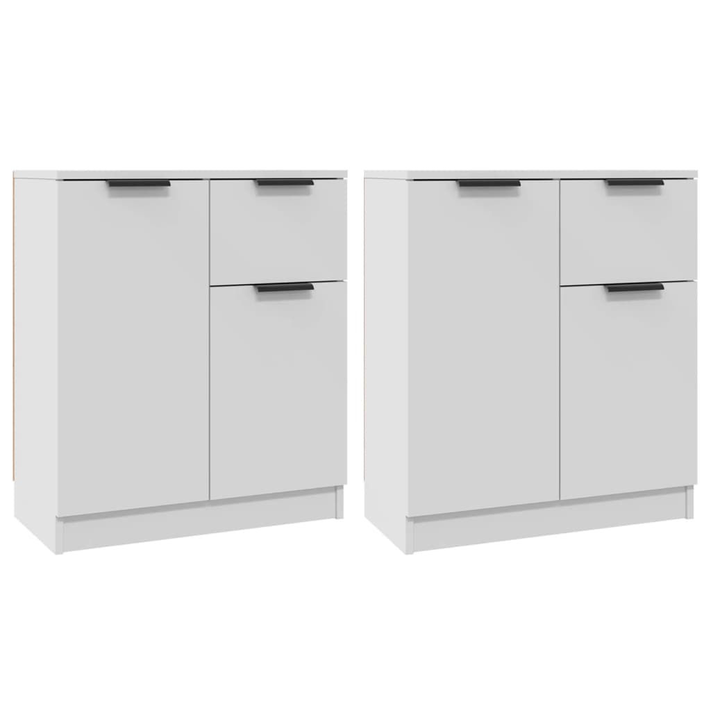Credenza cassettiera mobile contenitore organizer cucina soggiorno salotti set di 2 60 x 30 x 70 cm legno ingegnerizzato bianco 02_0036671