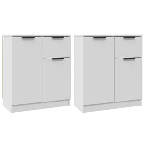 Credenza cassettiera mobile contenitore organizer cucina soggiorno salotti set di 2 60 x 30 x 70 cm legno ingegnerizzato bianco 02_0036671