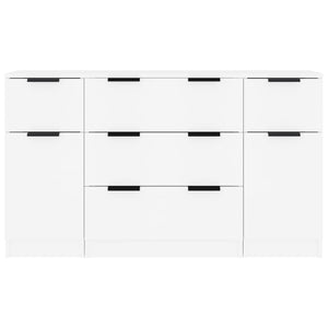 Set di Credenze 3 pz in Legno Multistrato Bianco 3115820