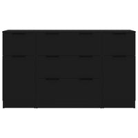 Set di Credenze 3 pz in Legno Multistrato Nero 3115821