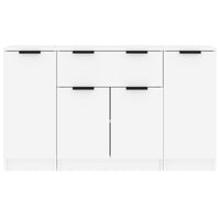 Credenze 3 pz Bianco in Legno Multistrato cod mxl 16888