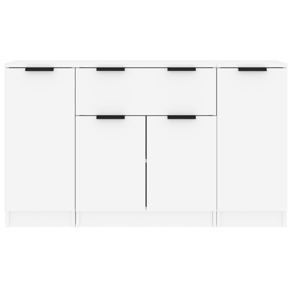 Credenze 3 pz Bianco in Legno Multistrato 3115828