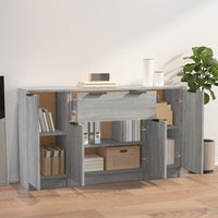 Credenze 3 pz Grigio Sonoma in Legno Multistrato 3115834