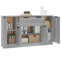 Credenze 3 pz Grigio Sonoma in Legno Multistrato 3115834