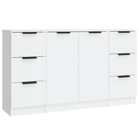 Credenze 3 pz Bianco in Legno Multistrato 3115836