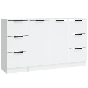 Credenze 3 pz Bianco in Legno Multistrato 3115836