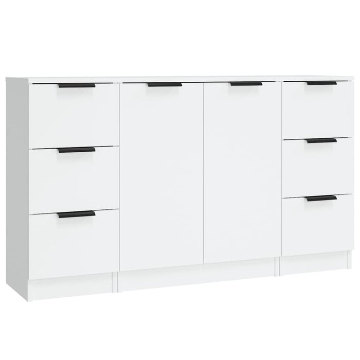 Credenze 3 pz Bianco in Legno Multistrato 3115836
