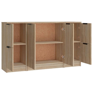 Credenza buffet cassettiera mobile contenitore organizer cucina soggiorno soggiorni 3 pezzi Sonoma MDF marrone 02_0037110