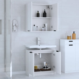 Set di Mobili da Bagno 2 pz Bianco in Legno Multistrato 3115860