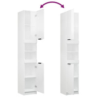 Set Mobili da Bagno 4 pz Bianco Lucido in Legno Multistrato