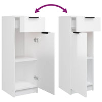 Set Mobili da Bagno 4 pz Bianco Lucido in Legno Multistrato