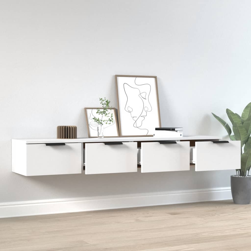 Mobili Pensili 2 pz Bianchi 68x30x20 cm Legno Multistrato 3115892