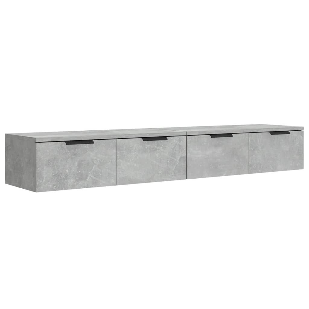 Mobili Pensili 2 pz Grigio Cemento 68x30x20cm Legno Multistrato 3115895