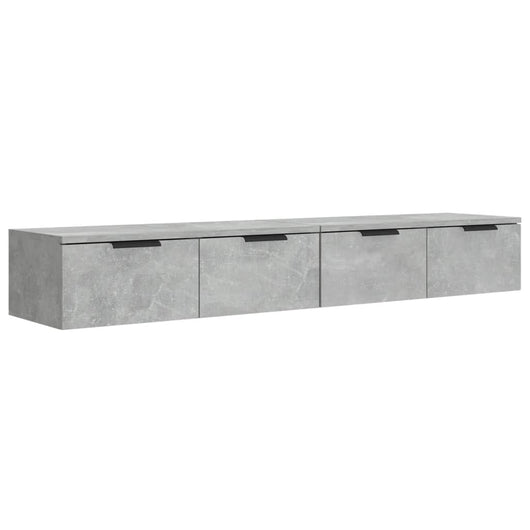 Mobili Pensili 2 pz Grigio Cemento 68x30x20cm Legno Multistrato 3115895