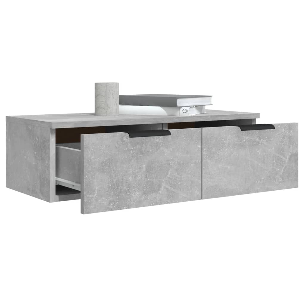 Mobili Pensili 2 pz Grigio Cemento 68x30x20cm Legno Multistrato 3115895