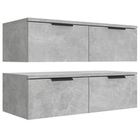 Mobili Pensili 2 pz Grigio Cemento 68x30x20cm Legno Multistrato 3115895