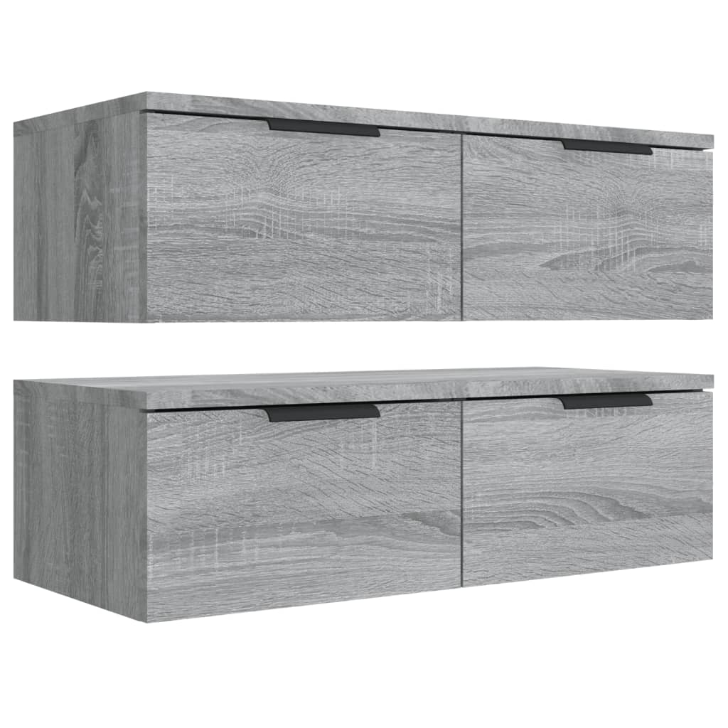 Mobili Pensili 2 pz Grigio Sonoma 68x30x20 cm Legno Multistrato 3115898
