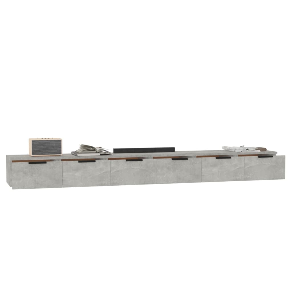 Mobili a Muro 2 pz Grigio Cemento 102x30x20cm Legno Multistrato 3115903
