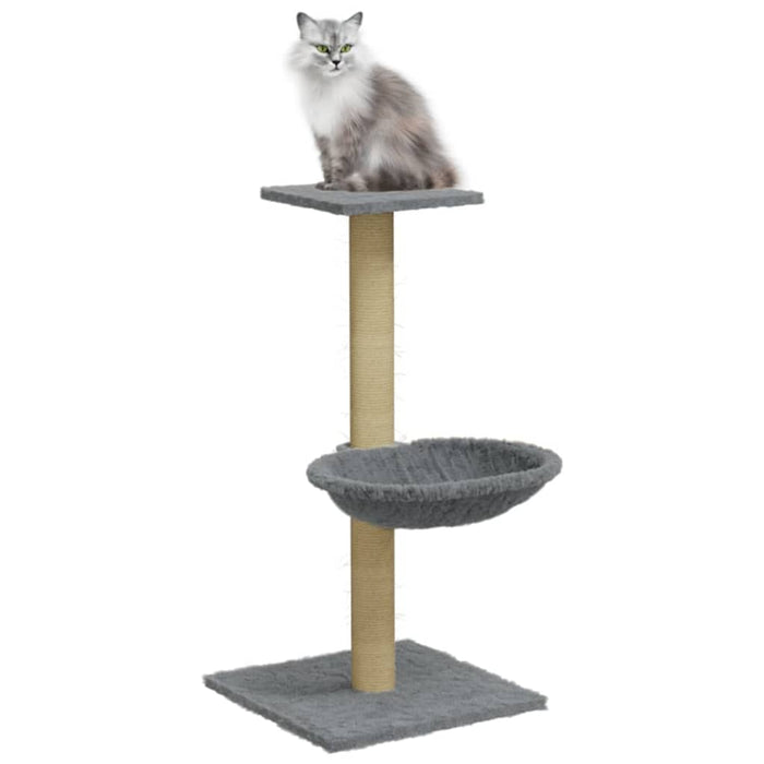 Albero per Gatti con Palo Tiragraffi Sisal Grigio Chiaro 74 cm 171589
