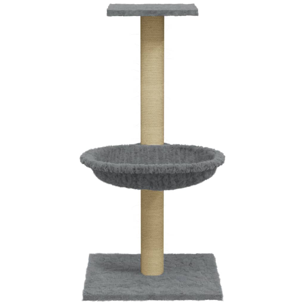 Albero per Gatti con Palo Tiragraffi Sisal Grigio Chiaro 74 cm cod mxl 9842